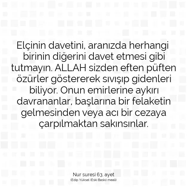 Ayetbul | Kuran Mealleri | Quran | Nur suresi 63. ayet