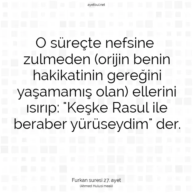 Ayetbul | Kuran Mealleri | Quran | Furkan suresi 27. ayet