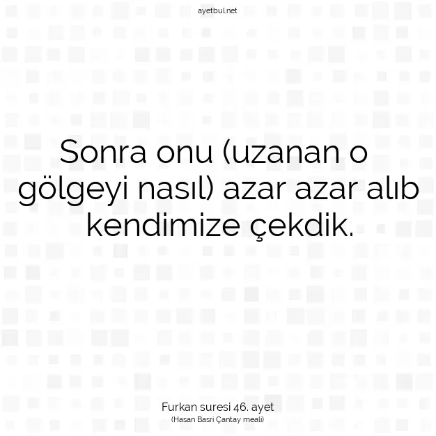Ayetbul | Kuran Mealleri | Quran | Furkan suresi 46. ayet