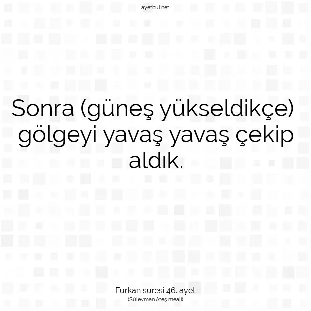 Ayetbul | Kuran Mealleri | Quran | Furkan suresi 46. ayet