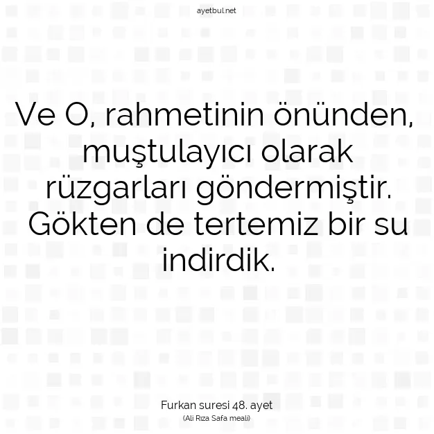 Ayetbul | Kuran Mealleri | Quran | Furkan suresi 48. ayet