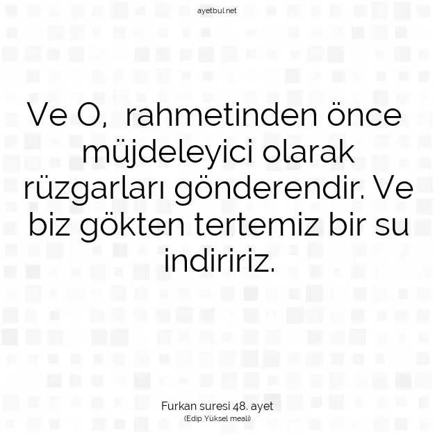 Ayetbul | Kuran Mealleri | Quran | Furkan suresi 48. ayet