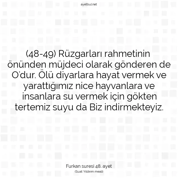 Ayetbul | Kuran Mealleri | Quran | Furkan suresi 48. ayet