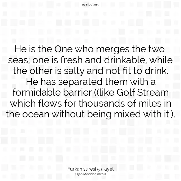 Ayetbul | Kuran Mealleri | Quran | Furkan suresi 53. ayet