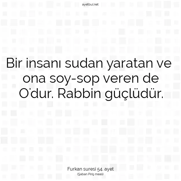 Ayetbul | Kuran Mealleri | Quran | Furkan suresi 54. ayet