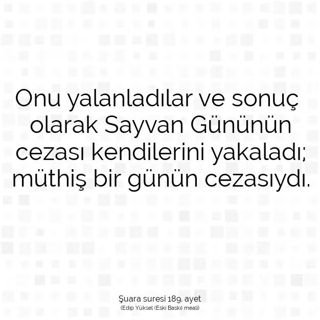 Ayetbul | Kuran Mealleri | Quran | Şuara suresi 189. ayet