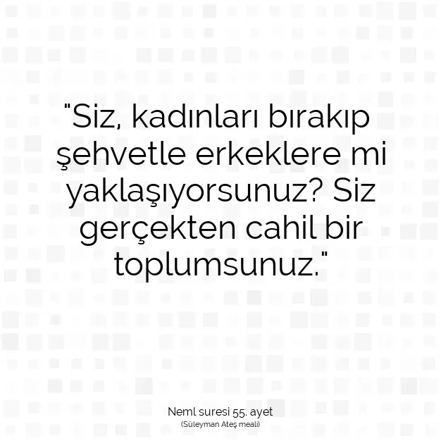 Ayetbul | Kuran Mealleri | Quran | Neml suresi 55. ayet