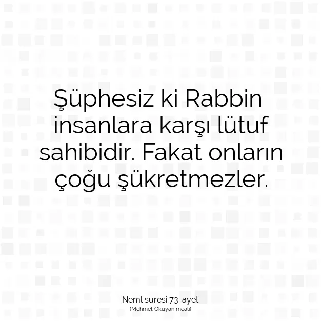 Ayetbul | Kuran Mealleri | Quran | Neml suresi 73. ayet