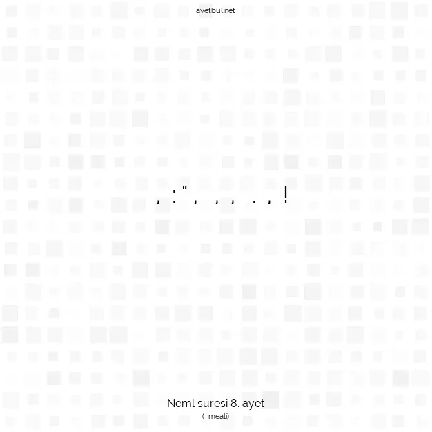 Ayetbul | Kuran Mealleri | Quran | Neml suresi 8. ayet