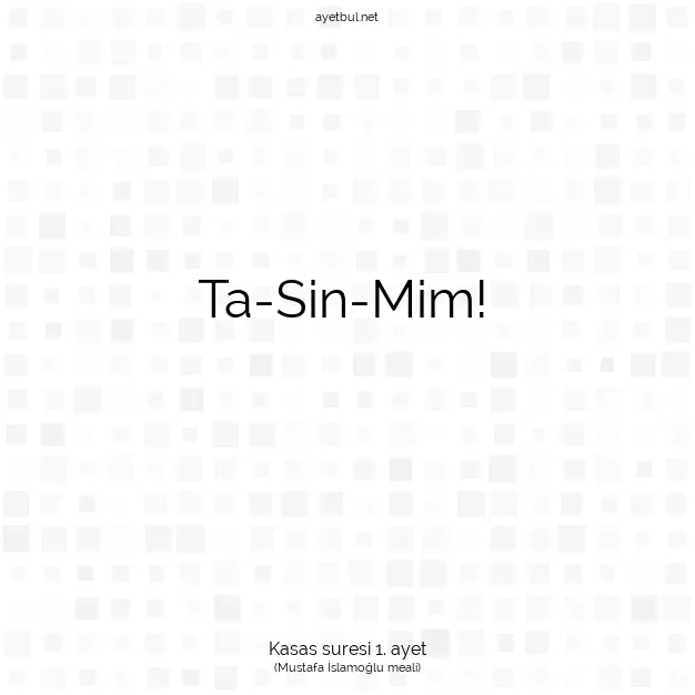 Ayetbul | Kuran Mealleri | Quran | Kasas suresi 1. ayet