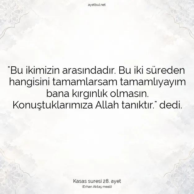 Ayetbul | Kuran Mealleri | Quran | Kasas suresi 28. ayet