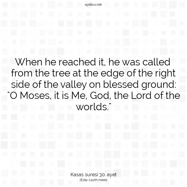 Ayetbul | Kuran Mealleri | Quran | Kasas suresi 30. ayet