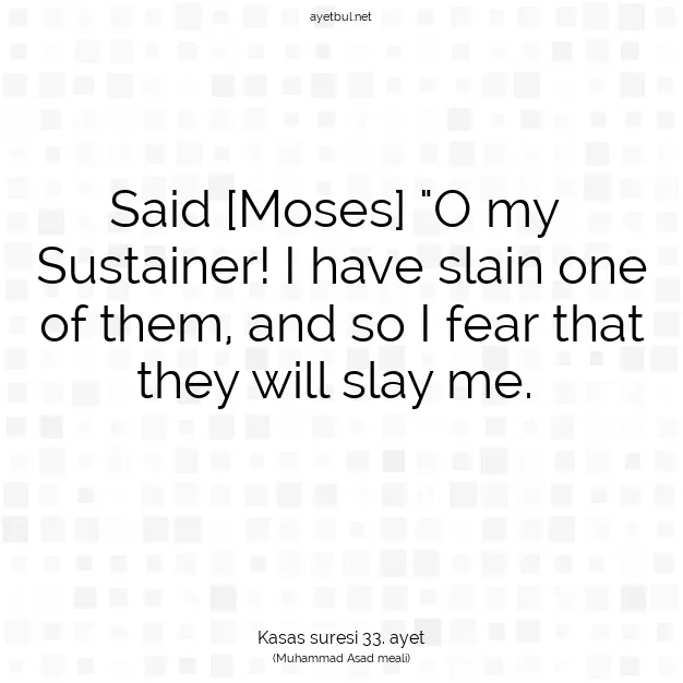 Ayetbul | Kuran Mealleri | Quran | Kasas suresi 33. ayet