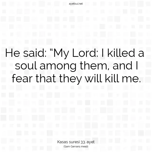Ayetbul | Kuran Mealleri | Quran | Kasas suresi 33. ayet