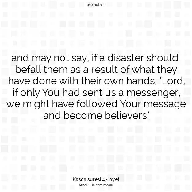 Ayetbul | Kuran Mealleri | Quran | Kasas suresi 47. ayet