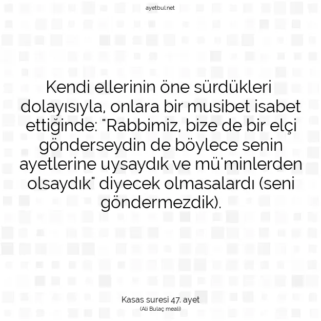 Ayetbul | Kuran Mealleri | Quran | Kasas suresi 47. ayet