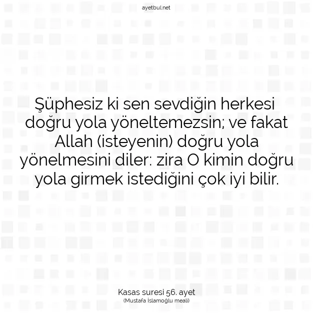 Ayetbul | Kuran Mealleri | Quran | Kasas suresi 56. ayet