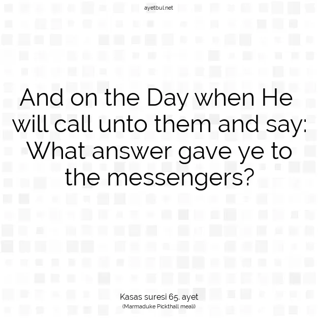 Ayetbul | Kuran Mealleri | Quran | Kasas suresi 65. ayet