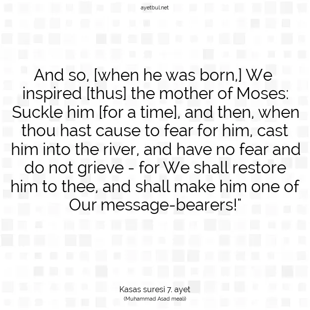 Ayetbul | Kuran Mealleri | Quran | Kasas suresi 7. ayet