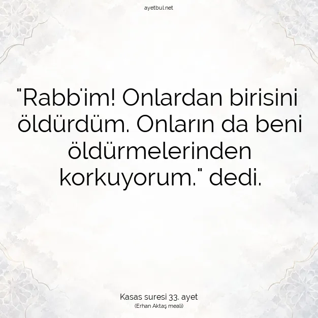 Ayetbul | Kuran Mealleri | Quran | Kasas suresi 33. ayet