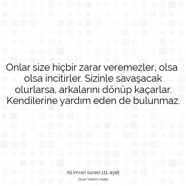 Ayetbul | Kuran Mealleri | Quran | Ali İmran suresi 111. ayet