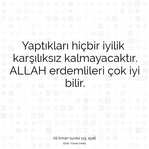 Ayetbul | Kuran Mealleri | Quran | Ali İmran suresi 115. ayet
