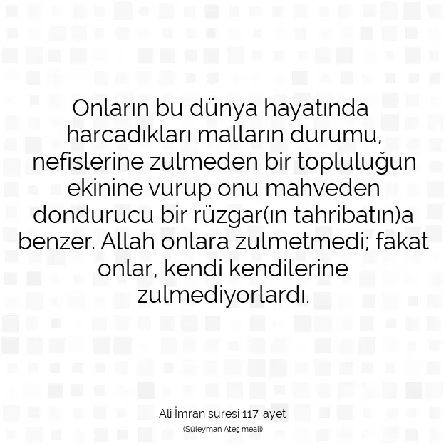 Ayetbul | Kuran Mealleri | Quran | Ali İmran suresi 117. ayet