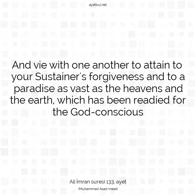 Ayetbul | Kuran Mealleri | Quran | Ali İmran suresi 133. ayet
