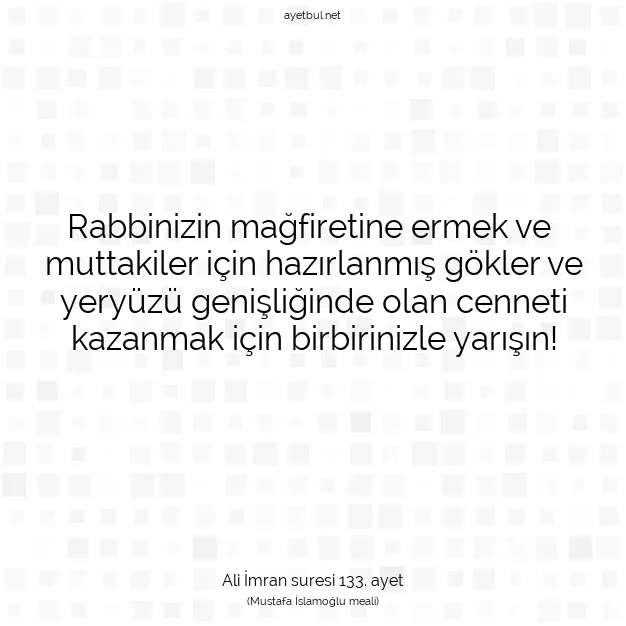 Ayetbul | Kuran Mealleri | Quran | Ali İmran suresi 133. ayet
