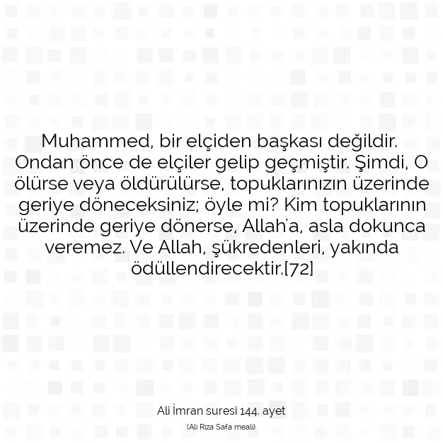 Ayetbul | Kuran Mealleri | Quran | Ali İmran suresi 144. ayet