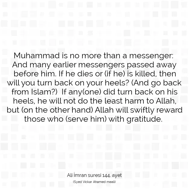 Ayetbul | Kuran Mealleri | Quran | Ali İmran suresi 144. ayet