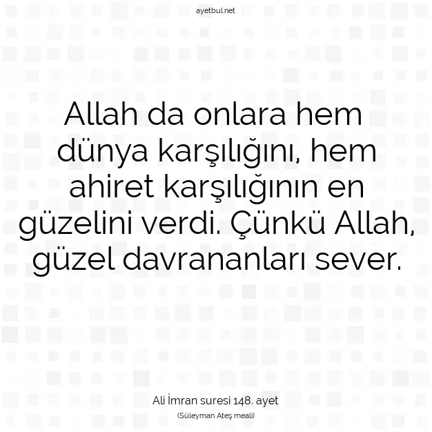 Ayetbul | Kuran Mealleri | Quran | Ali İmran suresi 148. ayet