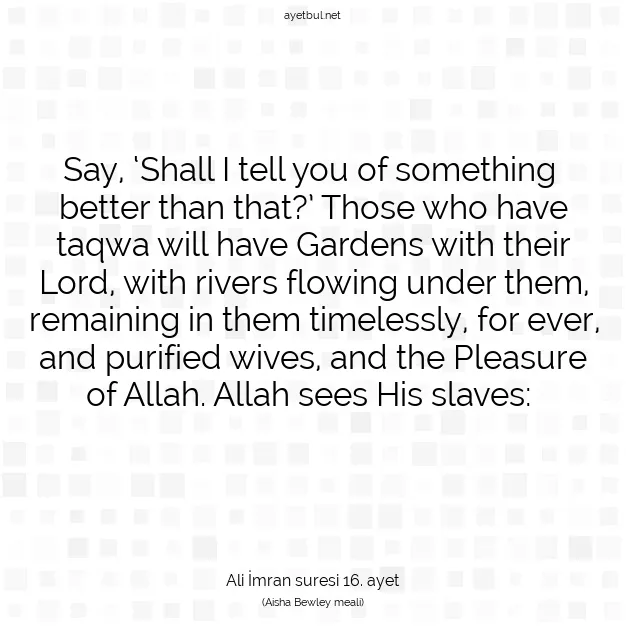 Ayetbul | Kuran Mealleri | Quran | Ali İmran suresi 16. ayet