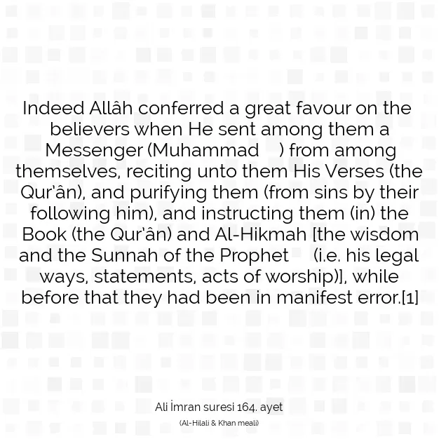 Ayetbul | Kuran Mealleri | Quran | Ali İmran suresi 164. ayet