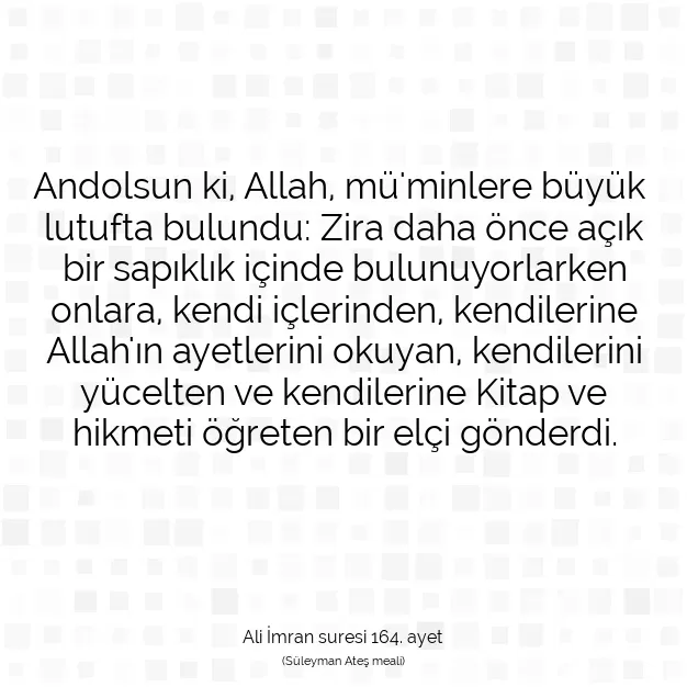 Ayetbul | Kuran Mealleri | Quran | Ali İmran suresi 164. ayet