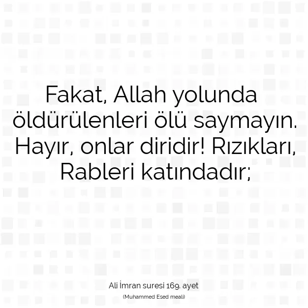 Ayetbul | Kuran Mealleri | Quran | Ali İmran suresi 169. ayet