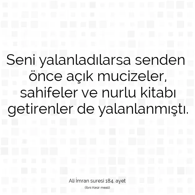 Ayetbul | Kuran Mealleri | Quran | Ali İmran suresi 184. ayet