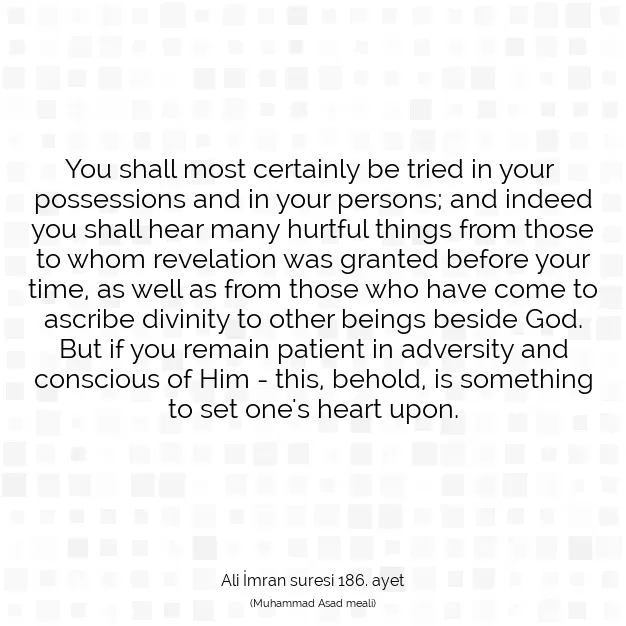 Ayetbul | Kuran Mealleri | Quran | Ali İmran suresi 186. ayet