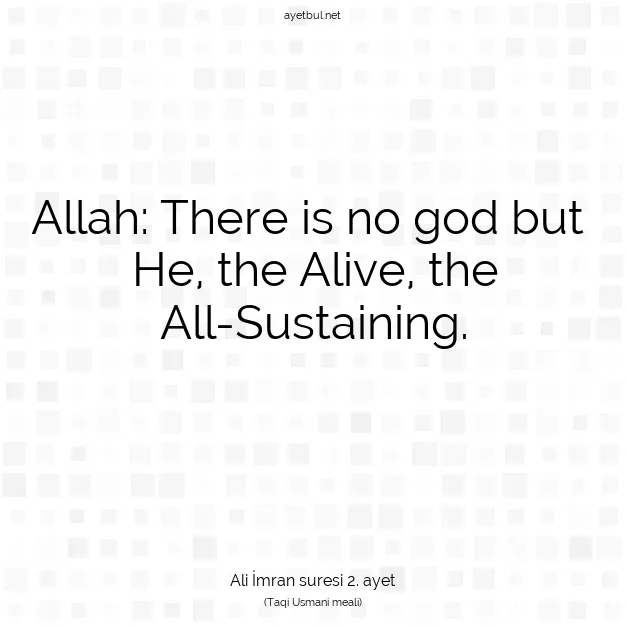 Ayetbul | Kuran Mealleri | Quran | Ali İmran suresi 2. ayet