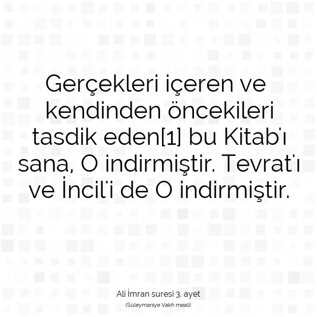 Ayetbul | Kuran Mealleri | Quran | Ali İmran suresi 3. ayet