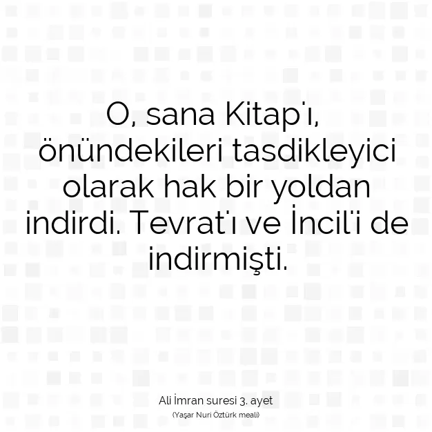 Ayetbul | Kuran Mealleri | Quran | Ali İmran suresi 3. ayet