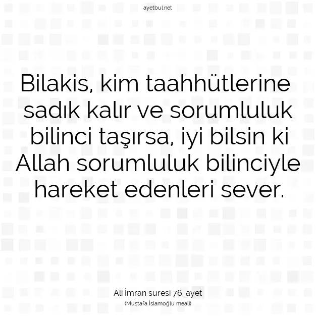 Ayetbul | Kuran Mealleri | Quran | Ali İmran suresi 76. ayet