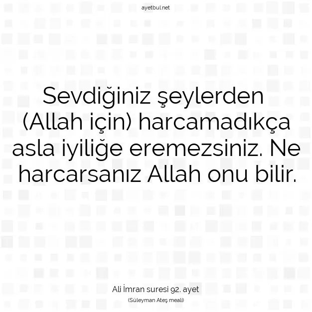 Ayetbul | Kuran Mealleri | Quran | Ali İmran suresi 92. ayet
