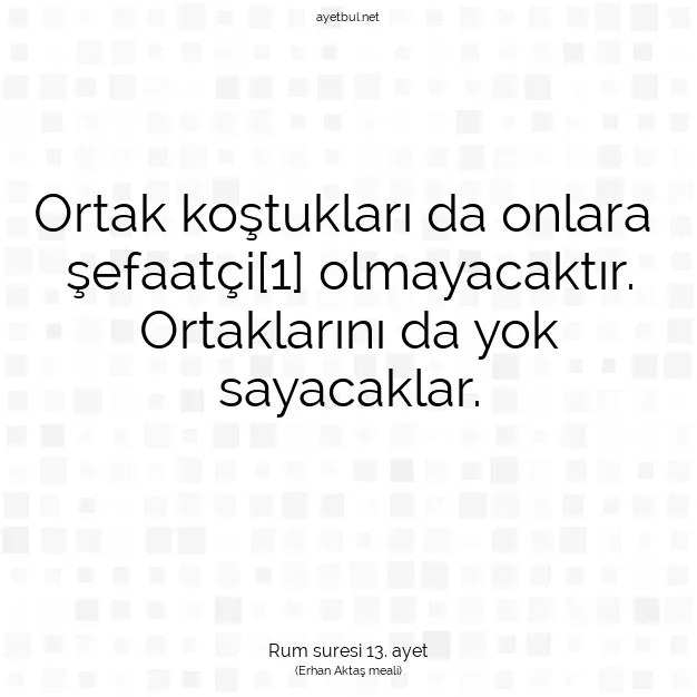 Ayetbul | Kuran Mealleri | Quran | Rum suresi 13. ayet