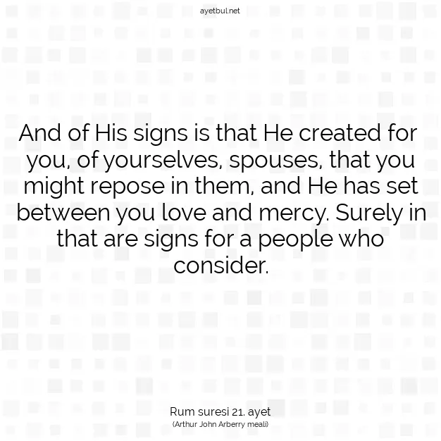 Ayetbul | Kuran Mealleri | Quran | Rum suresi 21. ayet