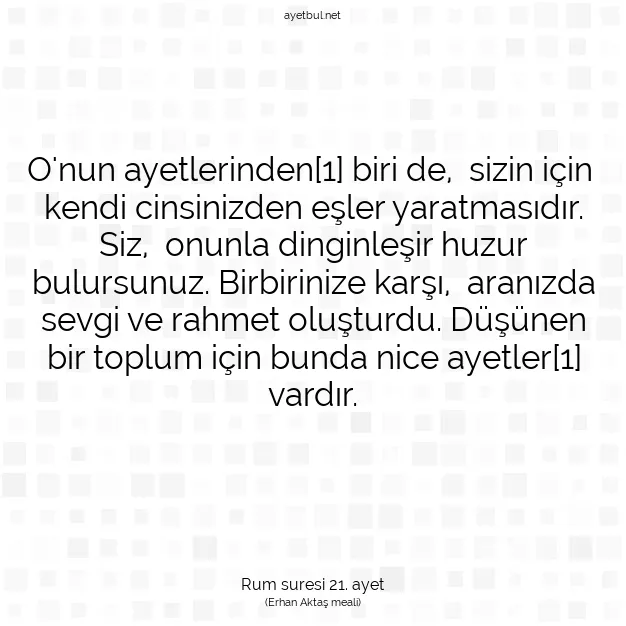 Ayetbul | Kuran Mealleri | Quran | Rum suresi 21. ayet
