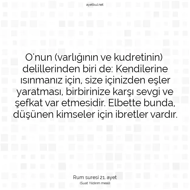 Ayetbul | Kuran Mealleri | Quran | Rum suresi 21. ayet