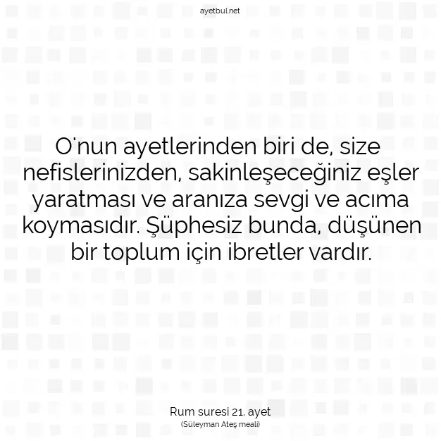 Ayetbul | Kuran Mealleri | Quran | Rum suresi 21. ayet