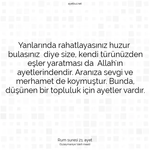 Ayetbul | Kuran Mealleri | Quran | Rum suresi 21. ayet