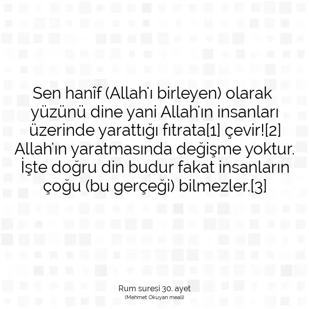 Ayetbul | Kuran Mealleri | Quran | Rum suresi 30. ayet